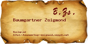 Baumgartner Zsigmond névjegykártya